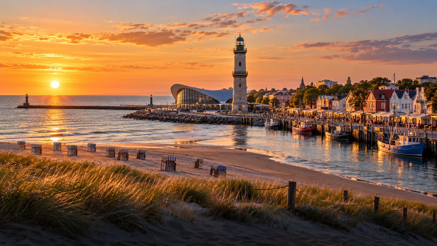 Blick auf Rostock-Warnemünde